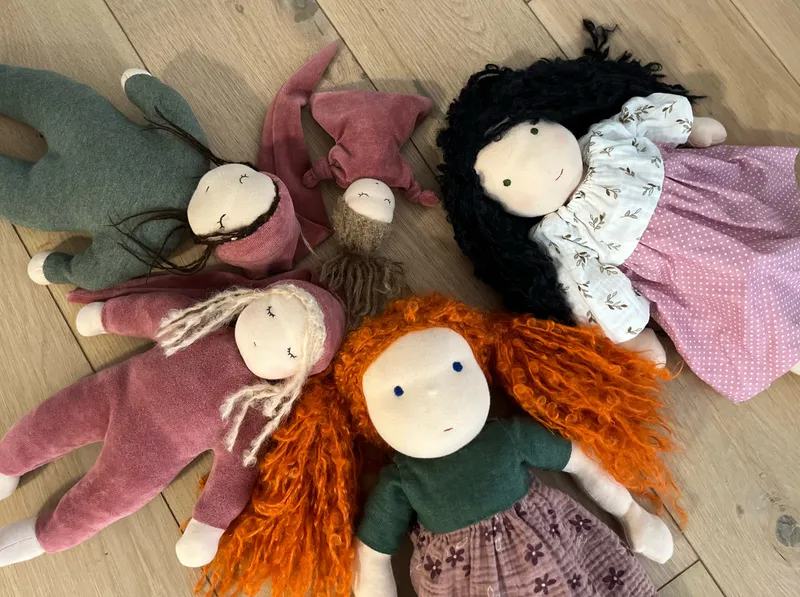 Handcrafted Waldorf doll close-up