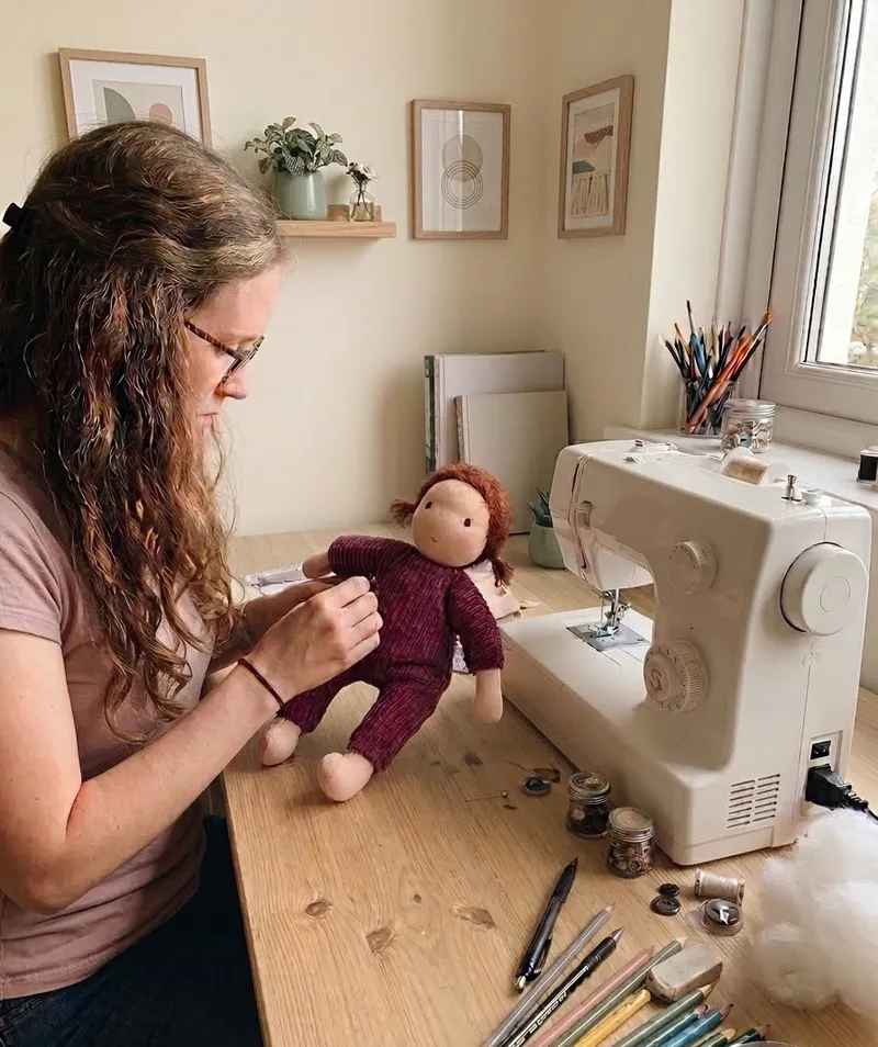 Kriszta at her workspace